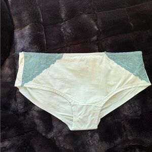 PINK Victoria's Secret Light Blue Panties with Lace Detail